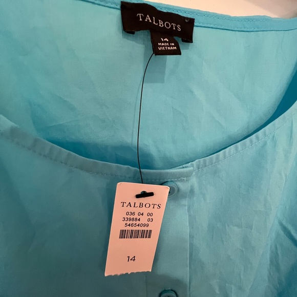 NEW Talbots blue button down sleeveless dress - Picture 5 of 5